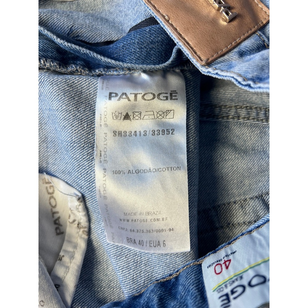PATOGE Jeans Light Wash Wrap Front Skort Distressed Denim Size 40 US 8 Medium - Picture 7 of 10
